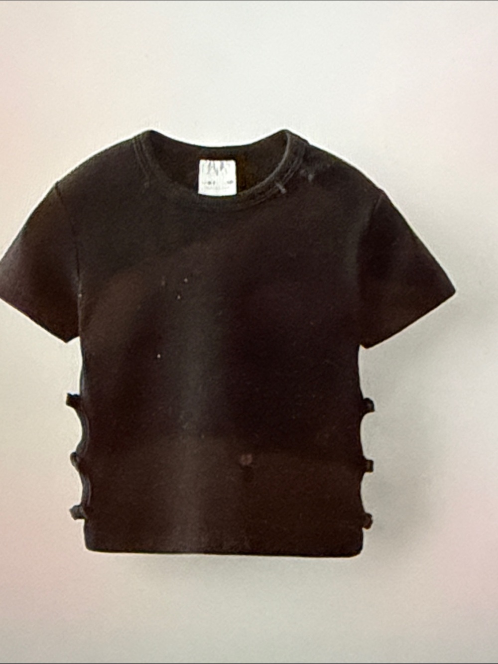Zara cut out Black Kids T-Shirt with bow size 8-9